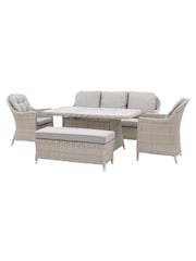 Gallery Home White Holton Rattan Rectangle Garden Dining Set - Image 2 of 4