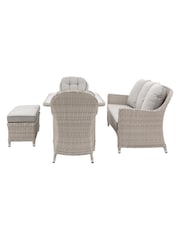 Gallery Home White Holton Rattan Rectangle Garden Dining Set - Image 3 of 4