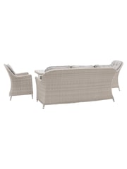 Gallery Home White Holton Rattan Rectangle Garden Dining Set - Image 4 of 4