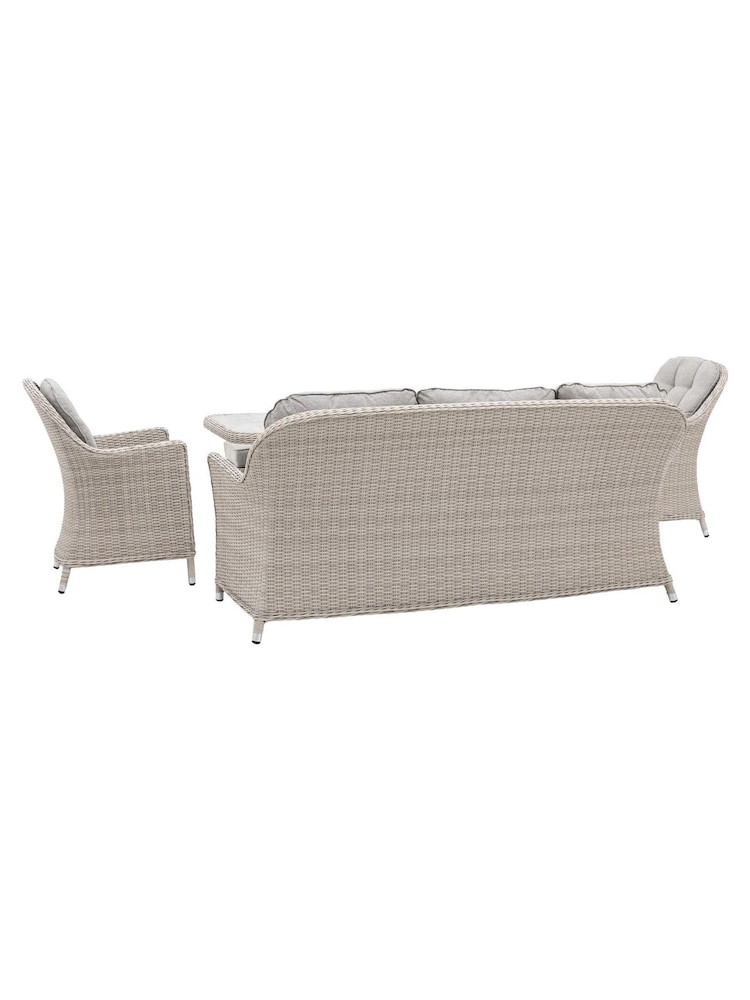 Gallery Home White Holton Rattan Rectangle Garden Dining Set - Image 4 of 4
