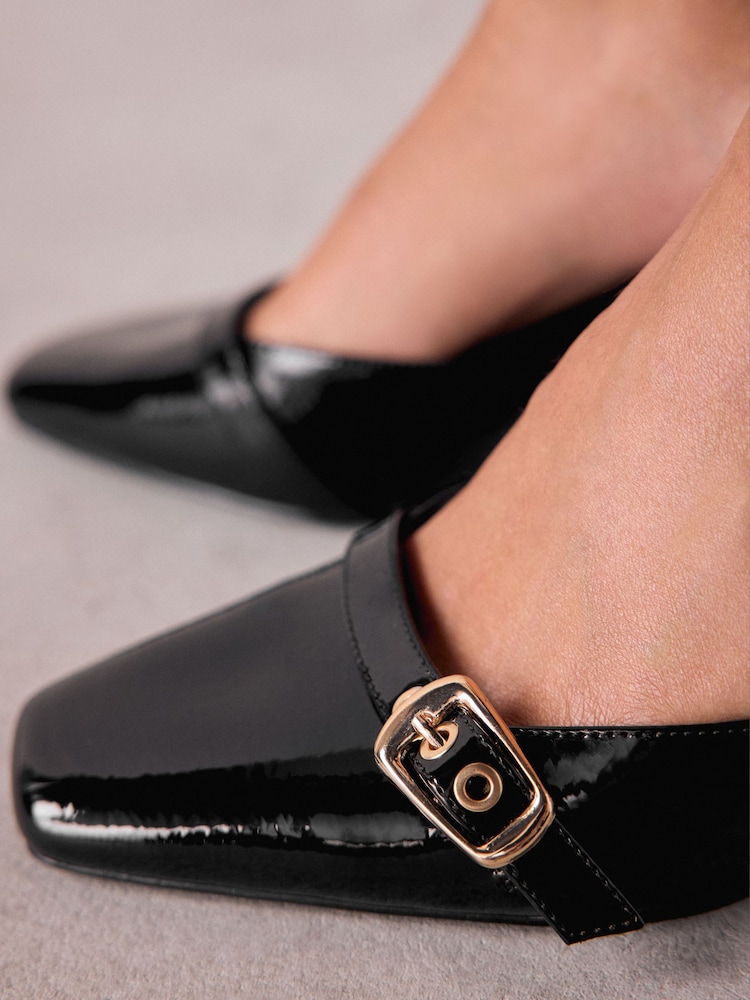 Buy Black Forever Comfort Buckle Closed Toe Block Heels from Next China
