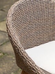 Gallery Home Grey Avena 4 Seater Rattan Round Garden Dining Set - Image 2 of 6
