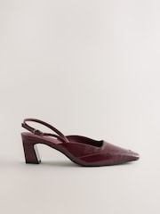 Burgundy Red Forever Comfort® Square Toe Slingback Heels - Image 1 of 5