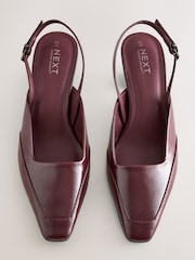 Burgundy Red Forever Comfort® Square Toe Slingback Heels - Image 2 of 5