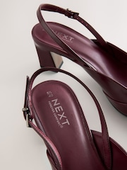 Burgundy Red Forever Comfort® Square Toe Slingback Heels - Image 4 of 5