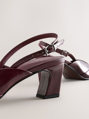 Burgundy Red Forever Comfort® Square Toe Slingback Heels - Image 5 of 5