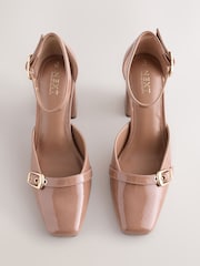 Brown Forever Comfort® Buckle Closed Toe Block Heels - Image 2 of 5