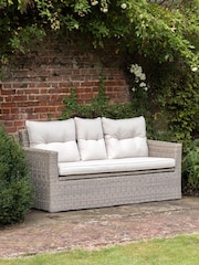 Gallery Home Natural Porto 2 Seater Rattan Garden Storage Sofa - Image 1 of 6