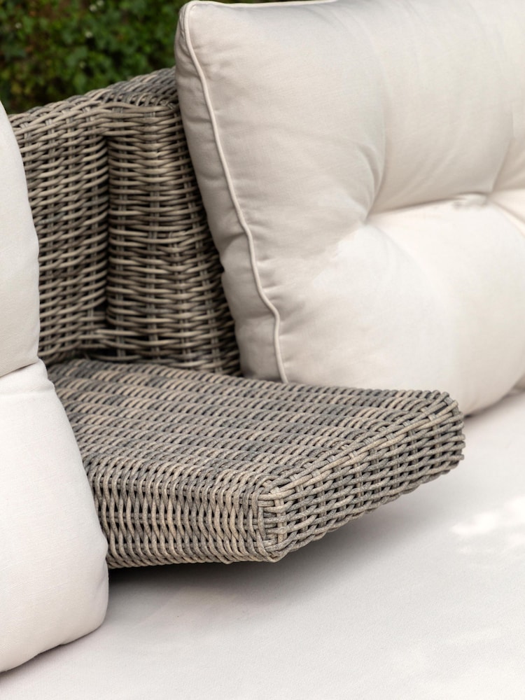 Gallery Home Natural Porto 2 Seater Rattan Garden Storage Sofa - Image 2 of 6