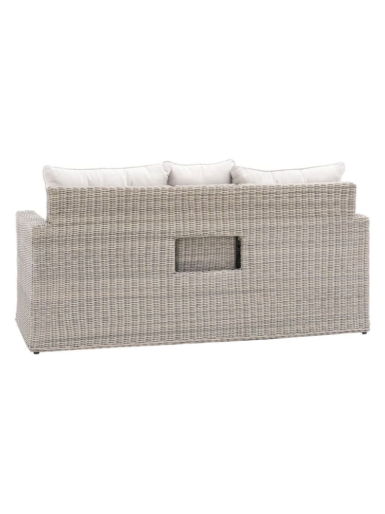 Gallery Home Natural Porto 2 Seater Rattan Garden Storage Sofa - Image 6 of 6