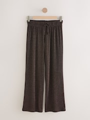 بني - Sparkle Metallic Wide Leg Trousers - صورة 1 من 3