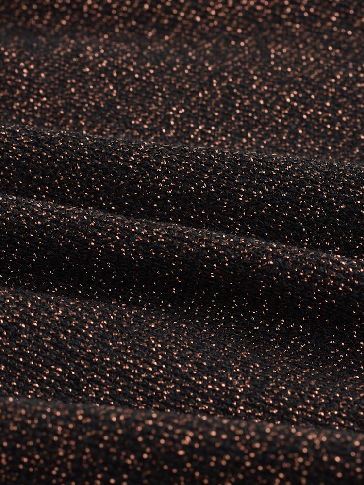 بني - Sparkle Metallic Wide Leg Trousers - صورة 2 من 3
