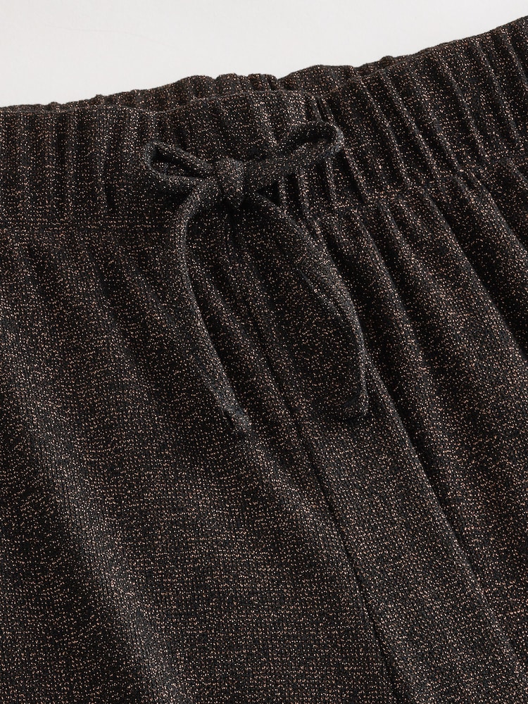 بني - Sparkle Metallic Wide Leg Trousers - صورة 3 من 3 بني - Sparkle Metallic Wide Leg Trousers - صورة 3 من 3