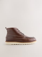 Dark Brown Leather Toe Cap Zip-Up Boots - Image 3 of 7