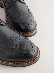 Black Leather Brogue Boots - Image 7 of 7