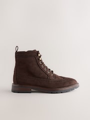Brown Tall Brogue Boots - Image 2 of 5