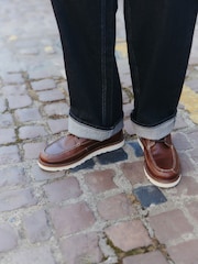Burgundsko rdeča - Tall Apron Wedge Boots - Slika 2 iz 7