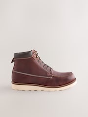 Burgundsko rdeča - Tall Apron Wedge Boots - Slika 3 iz 7