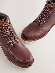 Burgundsko rdeča - Tall Apron Wedge Boots - Slika 7 iz 7