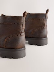 Brown Tall Chunky Lace-Up Brogue Boots - Image 4 of 5