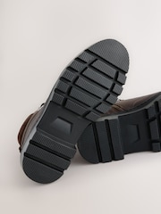 Brown Tall Cleated Leather Boots - Image 5 of 5