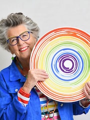 Pure Prue mixed Inky Spiral Lines Serving Platter - Image 1 of 4