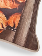 Natural 43 x 43cm Printed Charlie Cockapoo Piped Cushion - Image 5 of 5