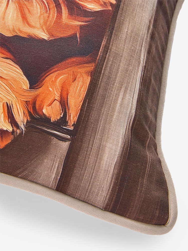 Natural 43 x 43cm Printed Charlie Cockapoo Piped Cushion - Image 5 of 5