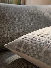 Blue 50 x 50cm Patchwork Check Cushion - Image 3 of 4