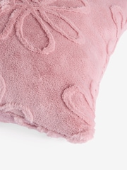 Blush Pink 50 x 50cm Cut Faux Fur Daisy Cushion - Image 5 of 5