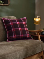 Plum Purple 50 x 50cm Check Cushion - Image 1 of 2