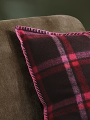 Plum Purple 50 x 50cm Check Cushion - Image 2 of 2