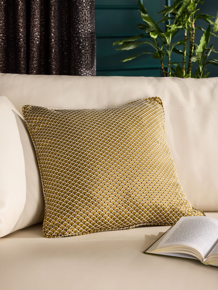 Yellow 50 x 50cm Fan Geo Cushion - Image 1 of 7