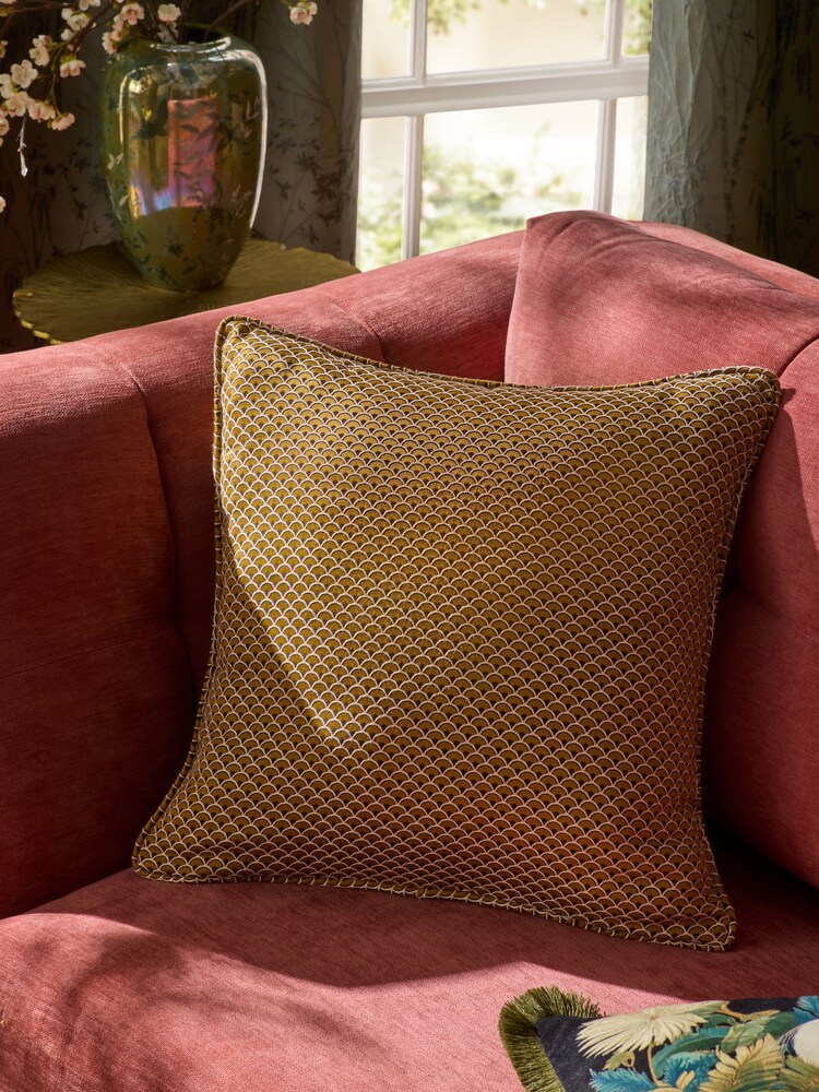 Yellow 50 x 50cm Fan Geo Cushion - Image 2 of 7