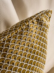 Yellow 50 x 50cm Fan Geo Cushion - Image 4 of 7