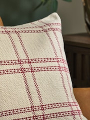 Red Windowpane Check Rectangular 50 x 50cm Cushion - Image 2 of 3