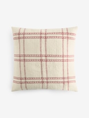 Red Windowpane Check Rectangular 50 x 50cm Cushion - Image 3 of 3