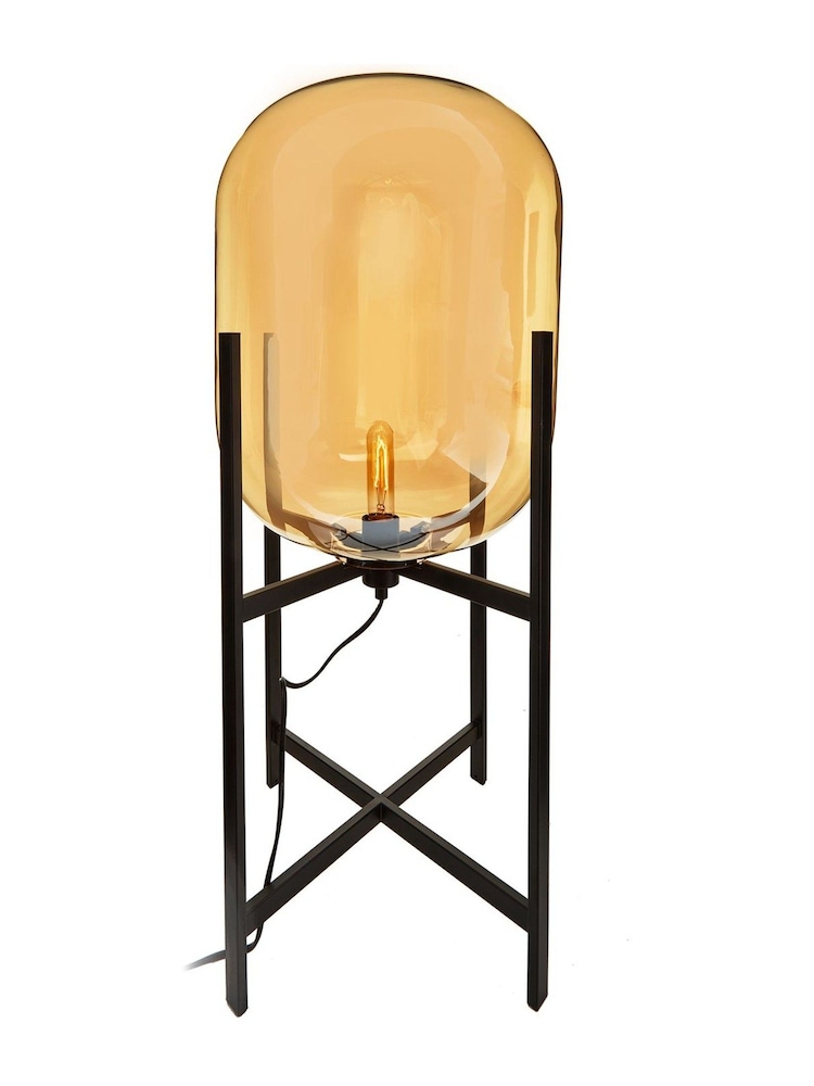 Fifty Five South Black Trieste Champagne Glass Floor Lamp - Image 1 of 3 Fifty Five South Black Trieste Champagne Glass Floor Lamp - Image 1 of 3