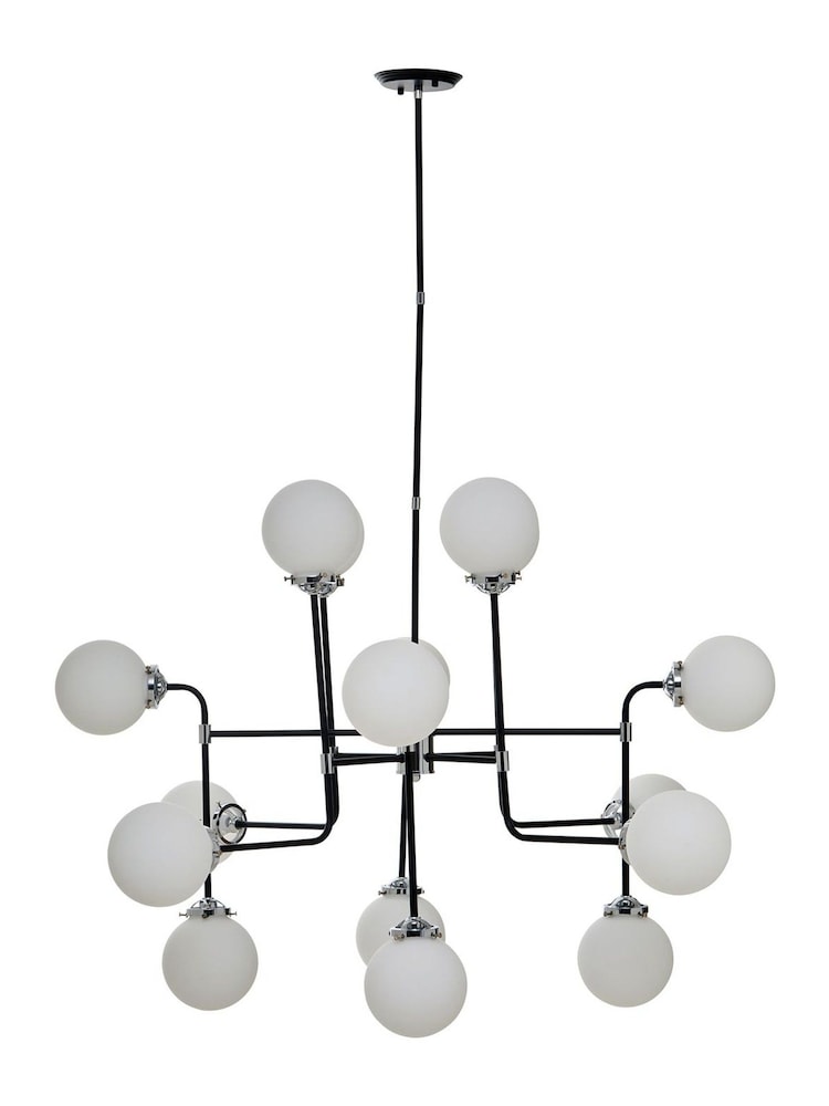 Fifty Five South Black Abira Metal Pendant Ceiling Light - Image 1 of 2