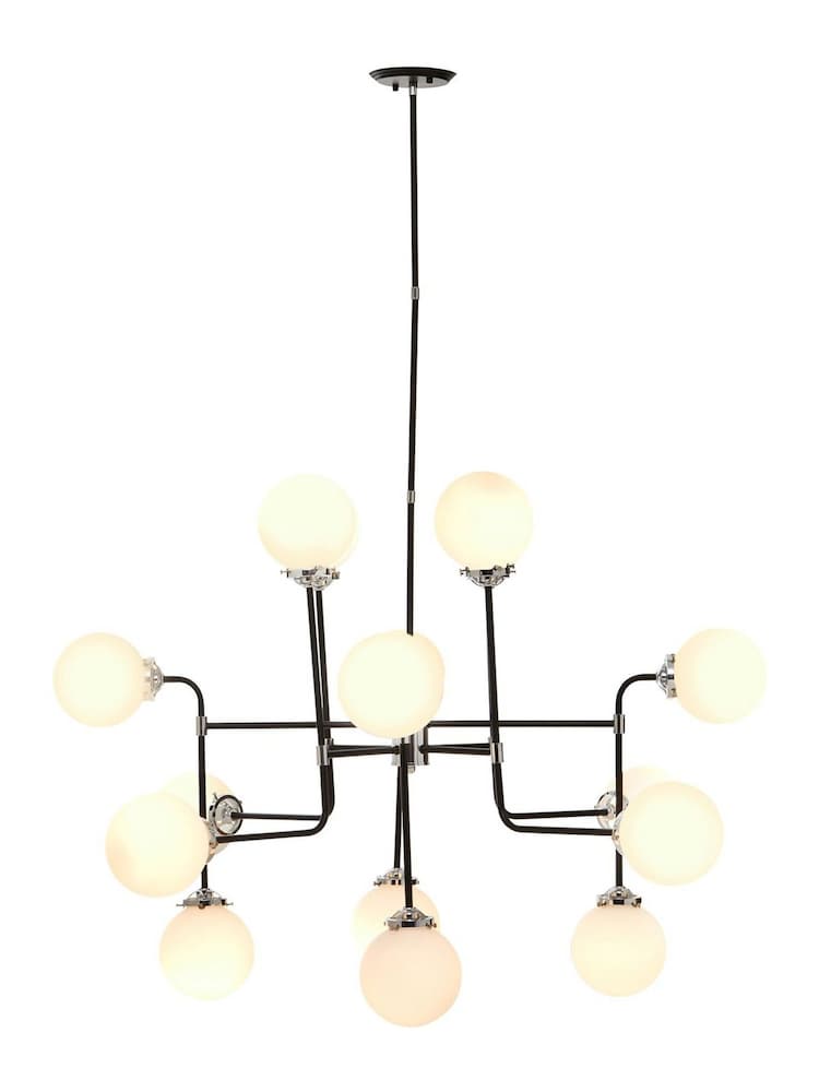 Fifty Five South Black Abira Metal Pendant Ceiling Light - Image 2 of 2