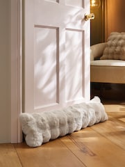 Oyster Aspen Faux Fur Draught Excluder Doorstop - Image 1 of 3