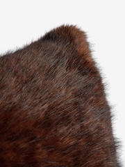 Chocolate Brown Fox Faux Fur Draught Excluder Doorstoop - Image 5 of 5