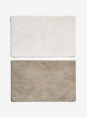 Set of 2 Natural 100% Cotton Bath Mats - Image 3 of 3