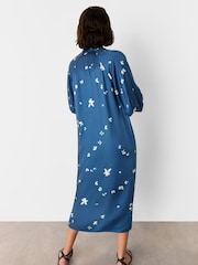 Whistles Blue Sun Bleached Floral Dress - Image 2 of 5