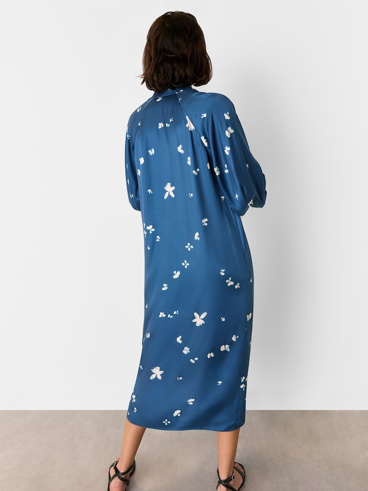Whistles Blue Sun Bleached Floral Dress - Image 2 of 5