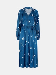 Whistles Blue Sun Bleached Floral Dress - Image 5 of 5