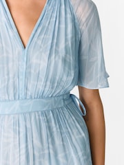 Whistles Blue Bamboo Leaves Gathered Dress - Image 3 of 5