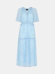 Whistles Blue Bamboo Leaves Gathered Dress - Image 5 of 5
