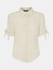 Whistles Green Oval Spot Tie Sleeve Shirt - Image 5 of 5