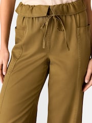 Whistles Green Paper Bag Waistband Trousers - Image 1 of 5